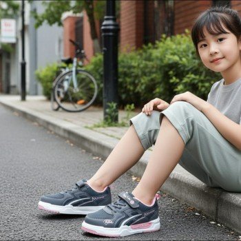 Hammırcek Happy Kids – Antrasit & Pembe Kız Çocuk Spor Ayakkabı