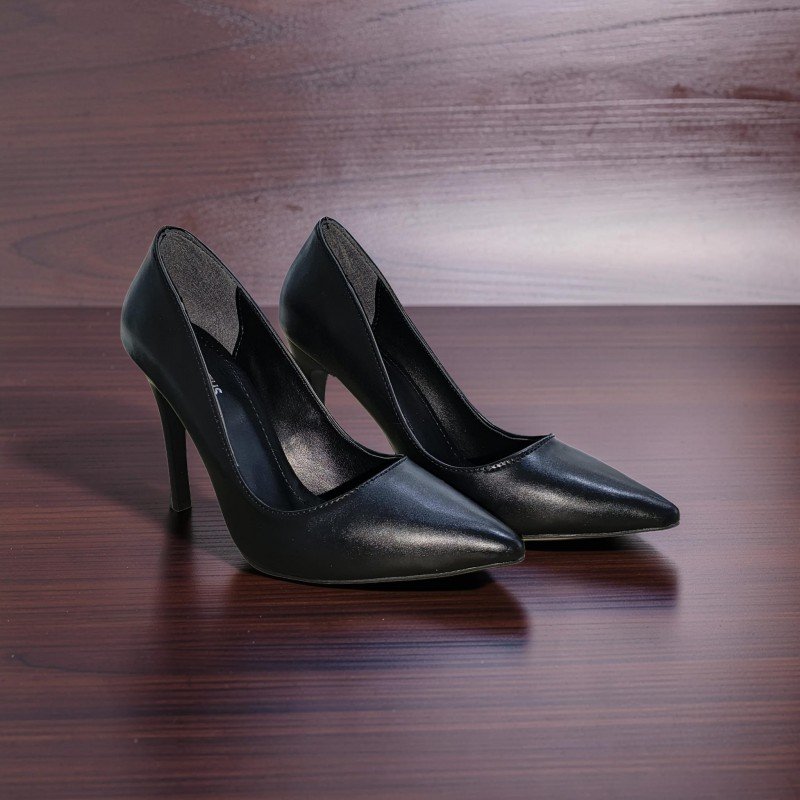 Miss Lotus Siyah Mat Cilt Sivri Burun 10 cm Stiletto Topuklu Ayakkabı