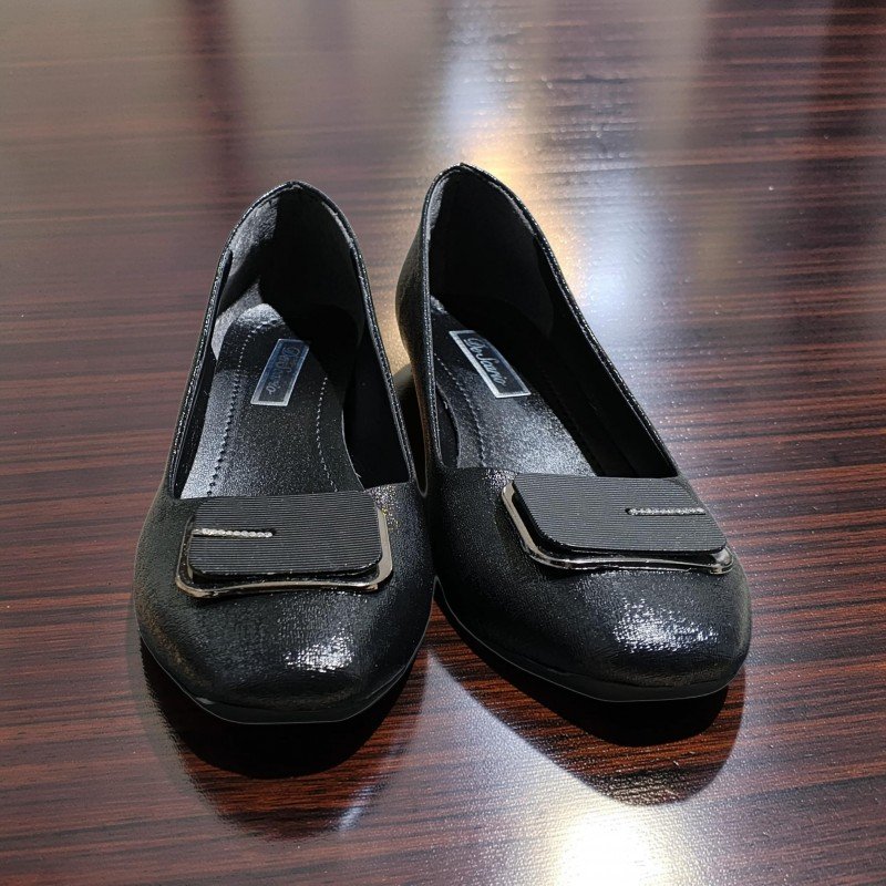 DeLario Siyah Işıltılı Toka Detaylı Kadın Topuklu Ayakkabı