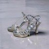 Göz Alıcı Gümüş Taşlı Platform Topuklu Sandalet
