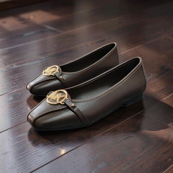 Michael Kors Logolu Kahverengi Şık Babet