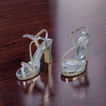Gümüş Rengi Işıltılı Platform Topuklu Abiye Ayakkabı - Çok Şık!