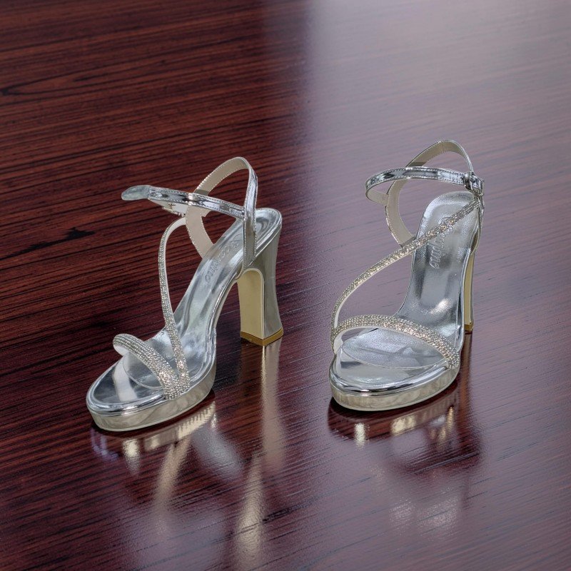Gümüş Rengi Işıltılı Platform Topuklu Abiye Ayakkabı - Çok Şık!