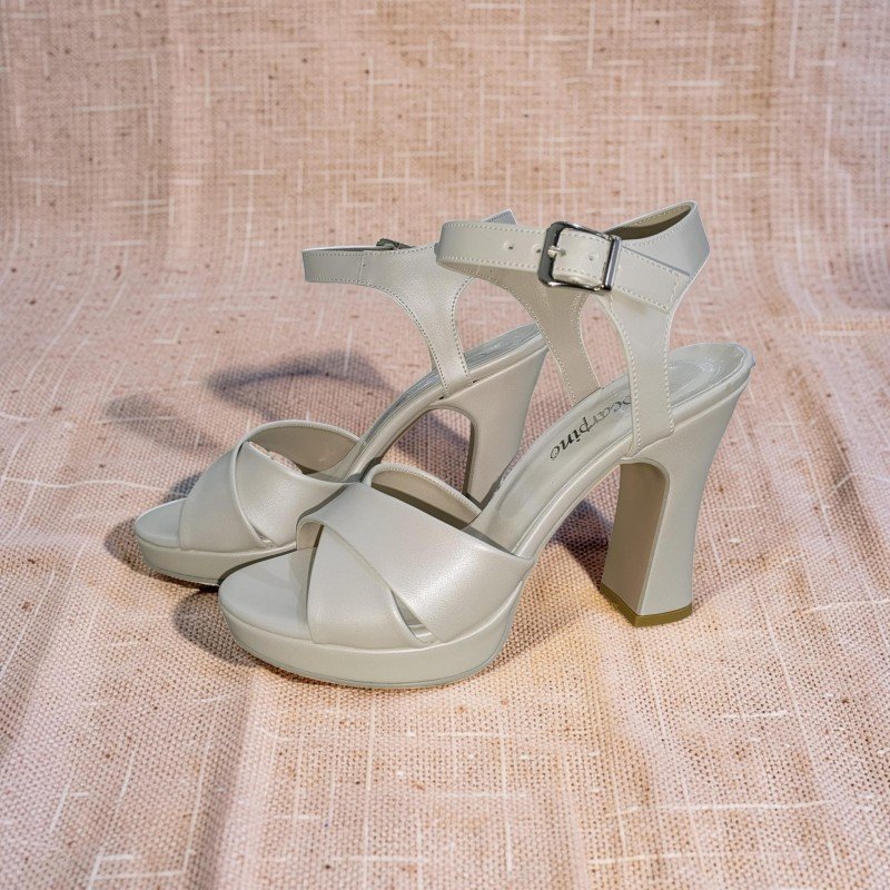 Scarpino İnci Beyazı Platform Topuklu Abiye Sandalet