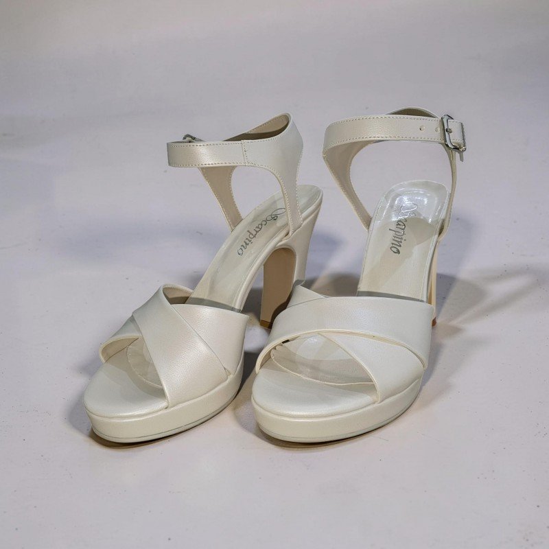 Scarpino İnci Beyazı Platform Topuklu Abiye Sandalet