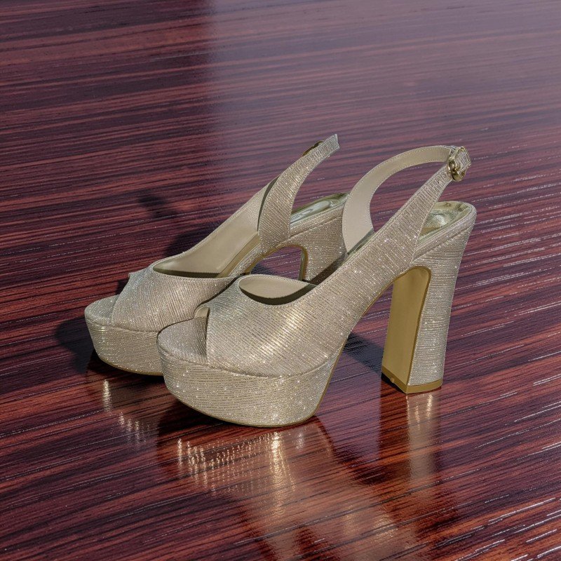 IŞILTILI PLATFORM TOPUKLU AYAKKABI – GÜMÜŞ/SİMLİ