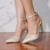 Miss Lotus Krem Saten İnce Yüksek Topuklu Stiletto