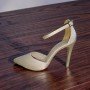 Miss Lotus Krem Saten İnce Yüksek Topuklu Stiletto